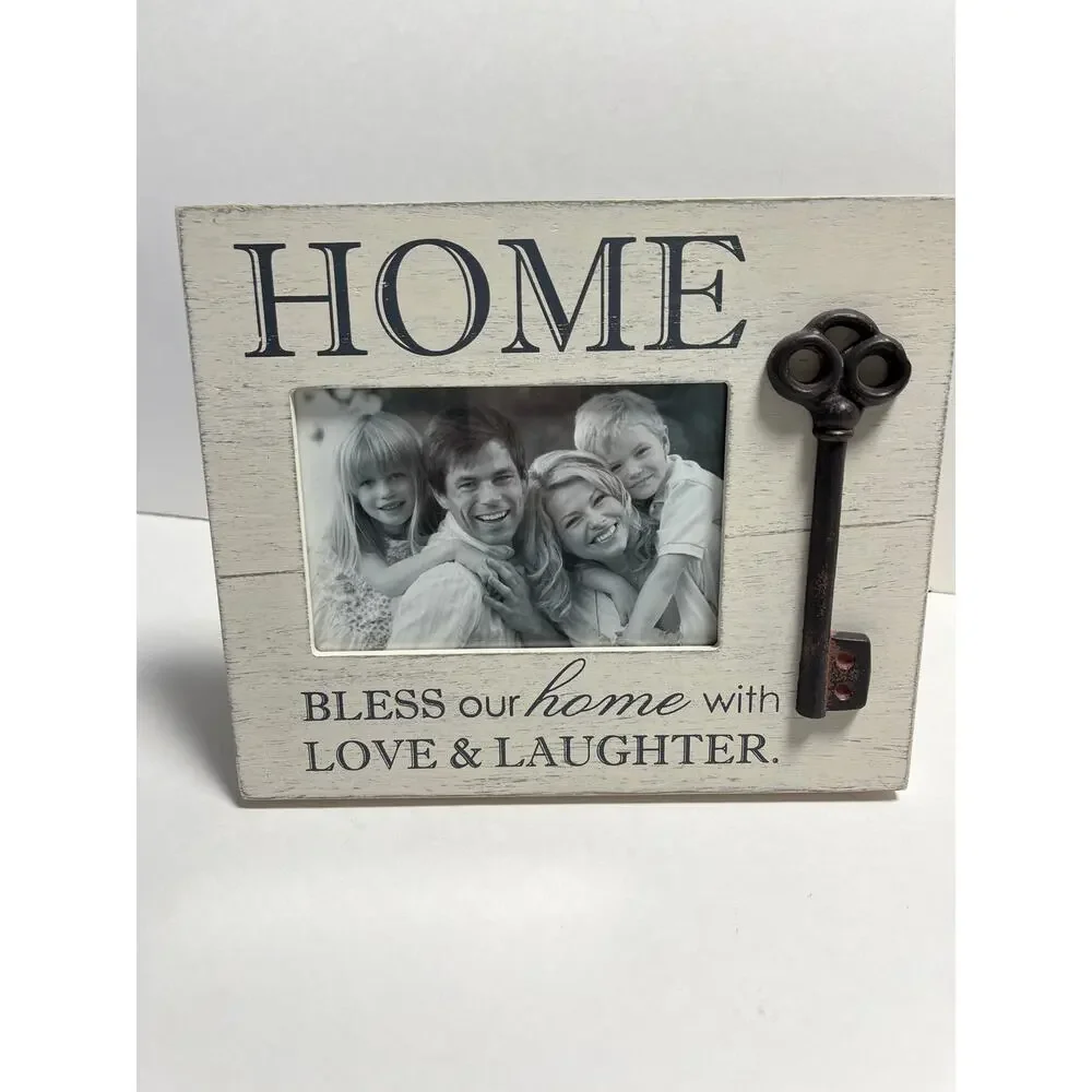 HOME “Bless our home with love and laughter” 4x6 pic Frame NEW‎ 9.5x8 inch frame
